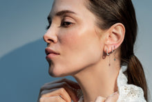 Load image into Gallery viewer, Gold Pearl Hoop Earring